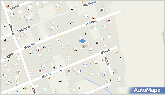 Janówka, Mokra, 19, mapa Janówka