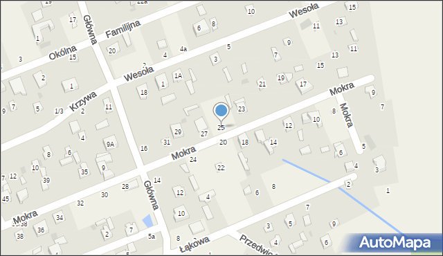 Janówka, Mokra, 25, mapa Janówka