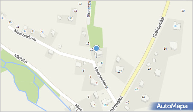 Januszowice, Modrzewiowa, 8, mapa Januszowice