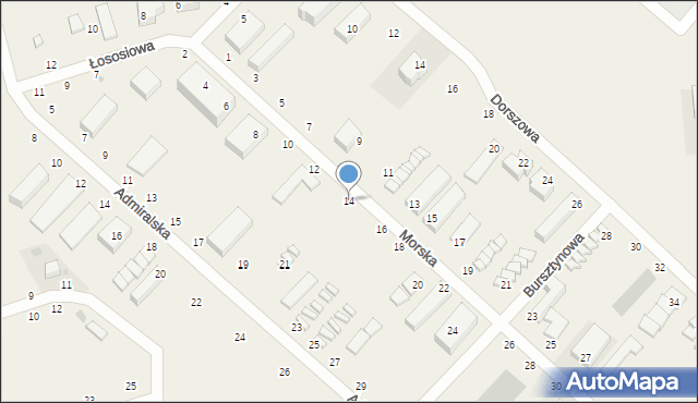 Jarosławiec, Morska, 14, mapa Jarosławiec