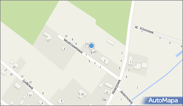 Jary, Modrzewiowa, 4, mapa Jary