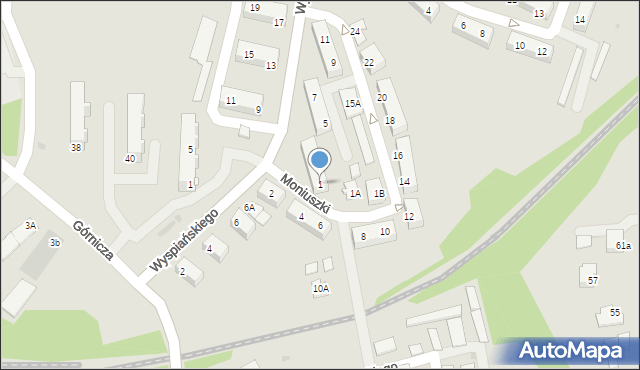 Jastrzębie-Zdrój, Moniuszki Stanisława, 1, mapa Jastrzębie-Zdrój