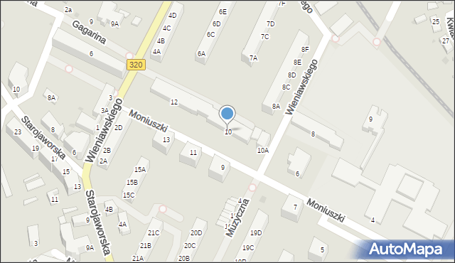 Jawor, Moniuszki Stanisława, 10, mapa Jawor