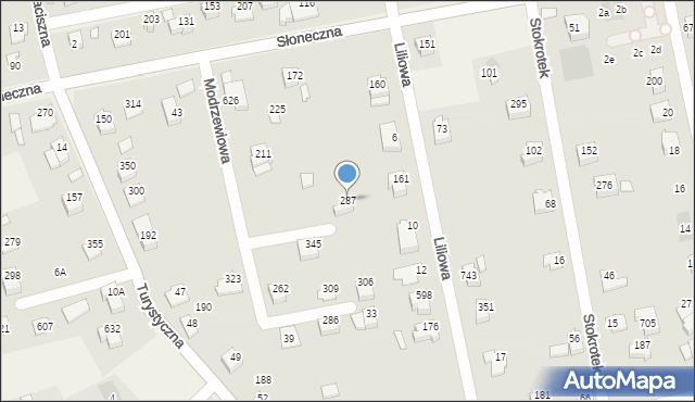 Jaworze, Modrzewiowa, 287, mapa Jaworze