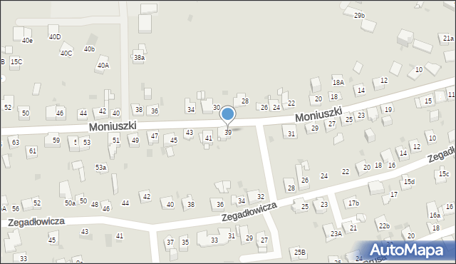 Jaworzno, Moniuszki Stanisława, 39, mapa Jaworzno