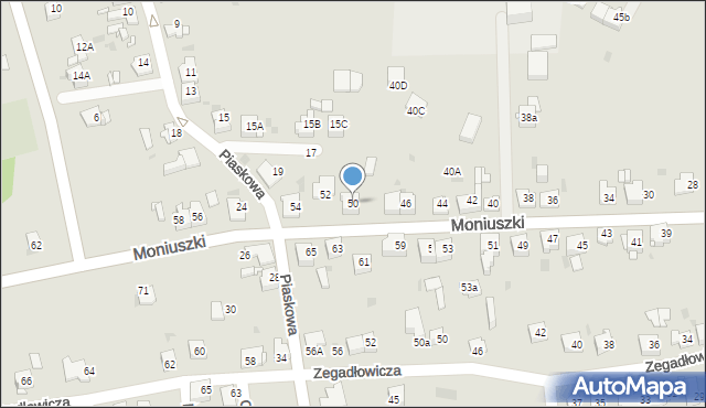 Jaworzno, Moniuszki Stanisława, 50, mapa Jaworzno