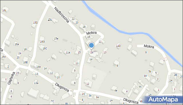 Jaworzno, Mokra, 14, mapa Jaworzno