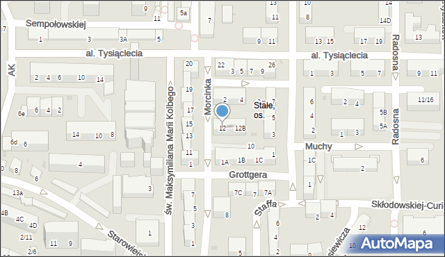Jaworzno, Morcinka Gustawa, 12A, mapa Jaworzno