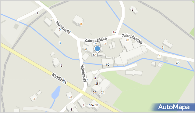 Jedlina-Zdrój, Moniuszki Stanisława, 6B, mapa Jedlina-Zdrój