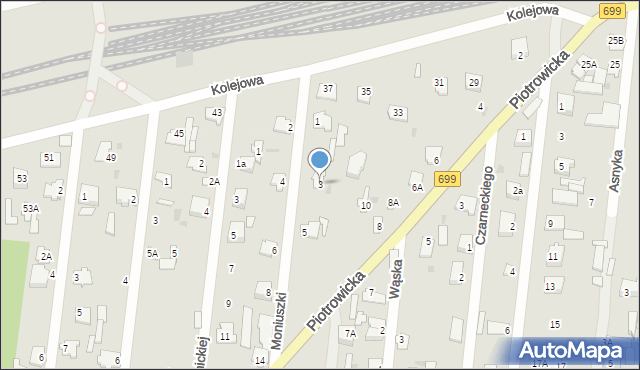 Jedlnia-Letnisko, Moniuszki Stanisława, 3, mapa Jedlnia-Letnisko