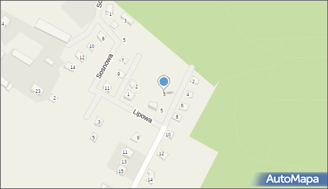 Jedwabno, Modrzewiowa, 3, mapa Jedwabno