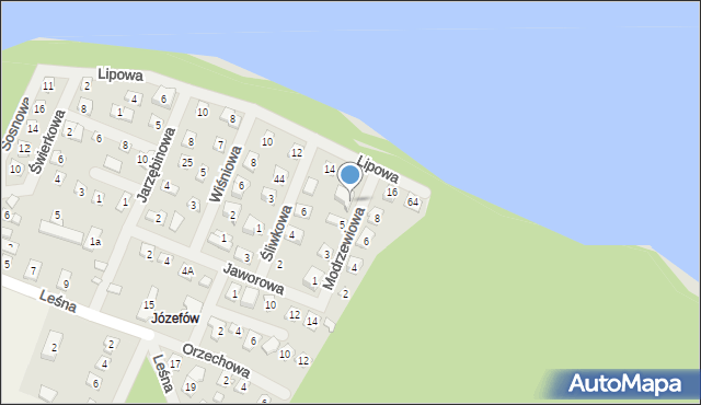 Jeziorna, Modrzewiowa, 7, mapa Jeziorna