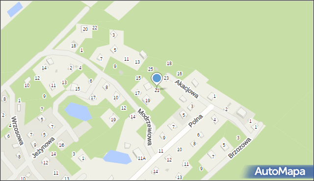 Joachimów-Mogiły, Modrzewiowa, 21, mapa Joachimów-Mogiły