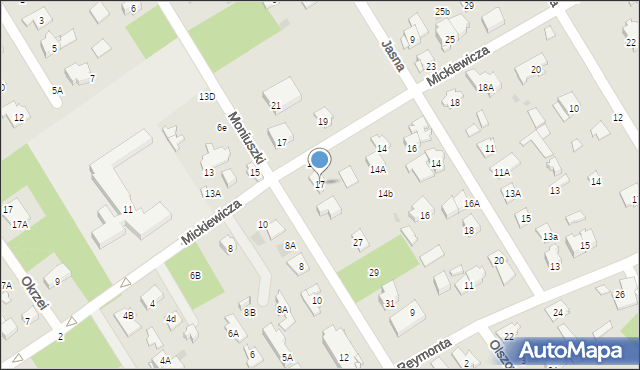 Józefów, Moniuszki Stanisława, 17, mapa Józefów