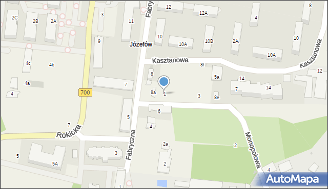 Józefów, Monopolowa, 1, mapa Józefów