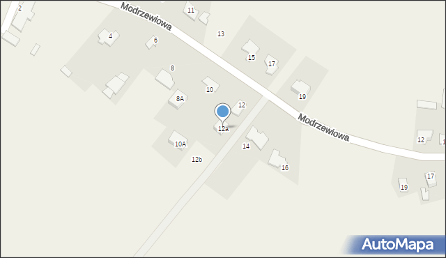 Juchnowiec Kościelny, Modrzewiowa, 12a, mapa Juchnowiec Kościelny