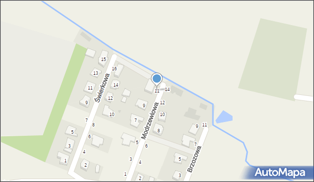 Kąkolewo, Modrzewiowa, 11, mapa Kąkolewo