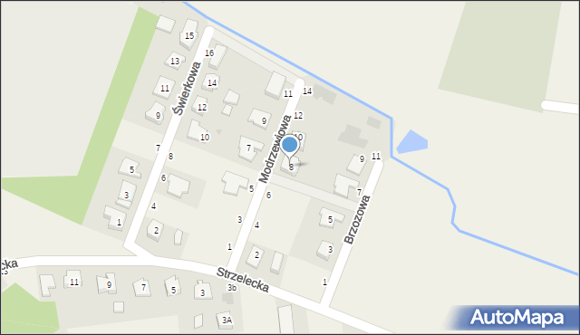 Kąkolewo, Modrzewiowa, 8, mapa Kąkolewo