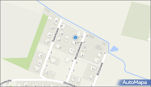 Kąkolewo, Modrzewiowa, 9, mapa Kąkolewo