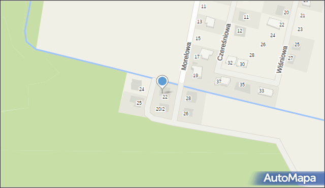 Kąkolewo, Morelowa, 22/2, mapa Kąkolewo