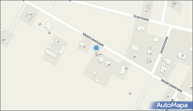 Kalinówka, Modrzewiowa, 24, mapa Kalinówka