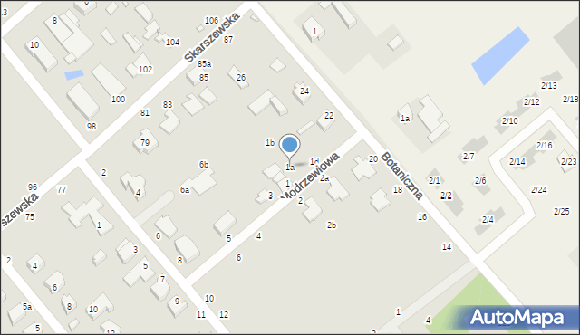 Kalisz, Modrzewiowa, 1a, mapa Kalisza