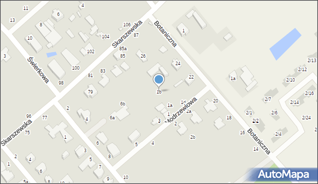 Kalisz, Modrzewiowa, 1b, mapa Kalisza