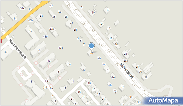 Kalisz, Moniuszki Stanisława, 7a, mapa Kalisza