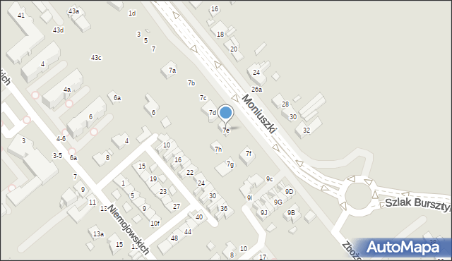 Kalisz, Moniuszki Stanisława, 7e, mapa Kalisza