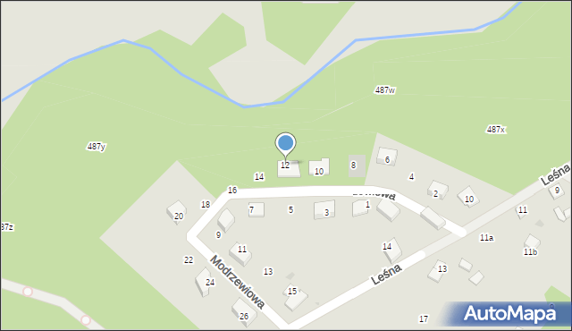 Kalisz Pomorski, Modrzewiowa, 12, mapa Kalisz Pomorski