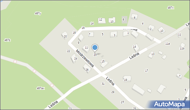 Kalisz Pomorski, Modrzewiowa, 13, mapa Kalisz Pomorski