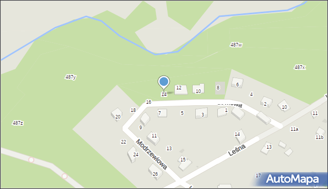 Kalisz Pomorski, Modrzewiowa, 14, mapa Kalisz Pomorski