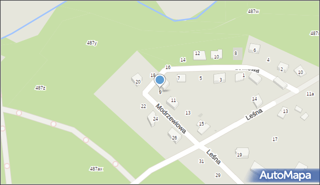 Kalisz Pomorski, Modrzewiowa, 9, mapa Kalisz Pomorski