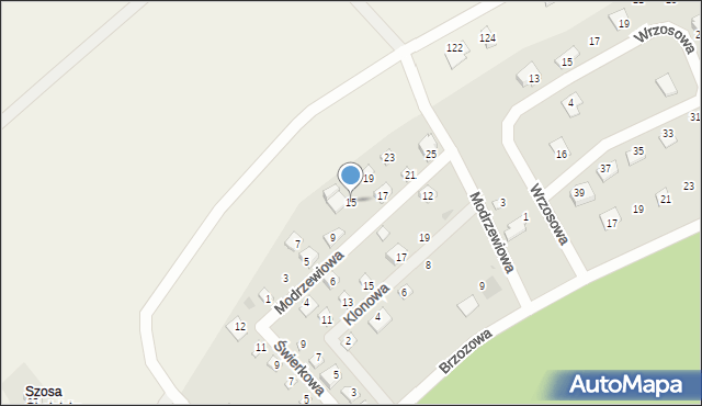 Kamień Krajeński, Modrzewiowa, 15, mapa Kamień Krajeński