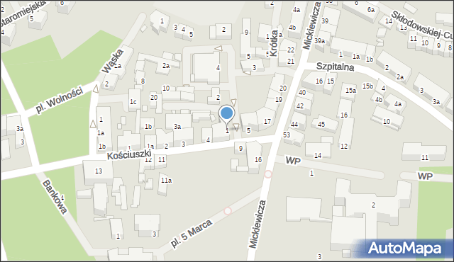 Kamień Pomorski, Moniuszki Stanisława, 1, mapa Kamień Pomorski