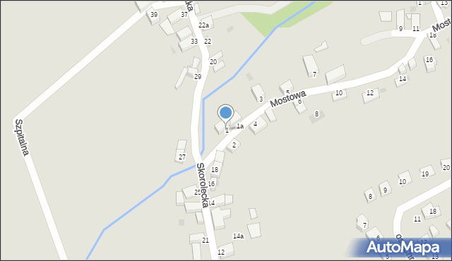 Kamieniec Ząbkowicki, Mostowa, 1, mapa Kamieniec Ząbkowicki