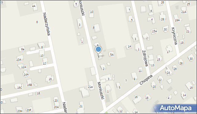 Kanie, Moniuszki Stanisława, 4, mapa Kanie