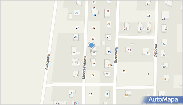 Kąpino, Modrzewiowa, 28A, mapa Kąpino