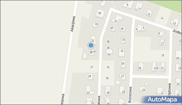 Kąpino, Modrzewiowa, 29, mapa Kąpino