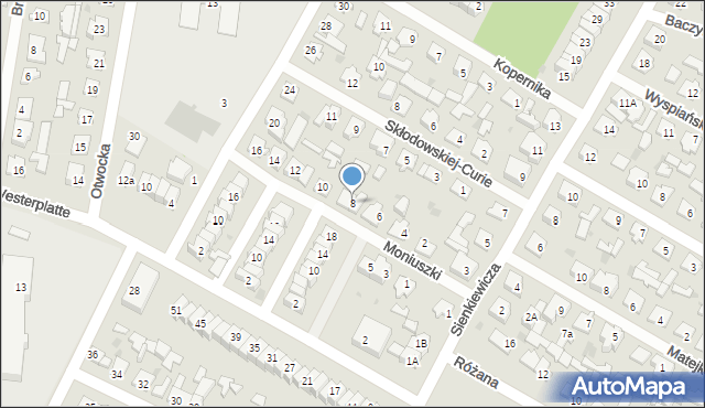 Karczew, Moniuszki Stanisława, 8, mapa Karczew