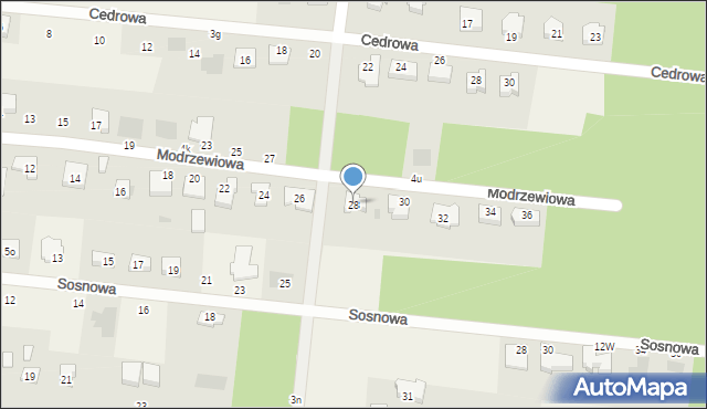 Karczowiska, Modrzewiowa, 28, mapa Karczowiska
