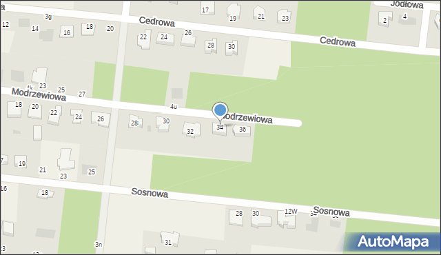 Karczowiska, Modrzewiowa, 34, mapa Karczowiska