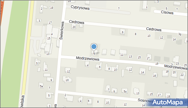 Karczowiska, Modrzewiowa, 5, mapa Karczowiska