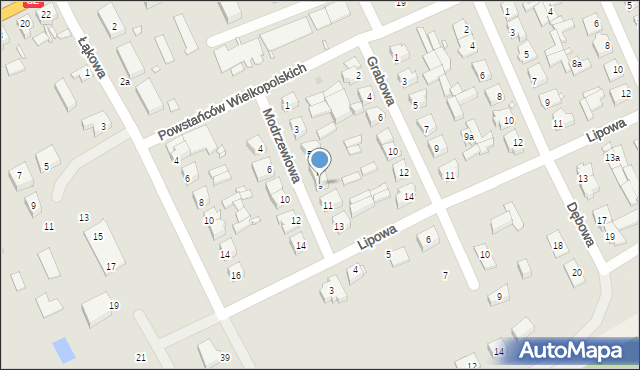 Kargowa, Modrzewiowa, 9, mapa Kargowa