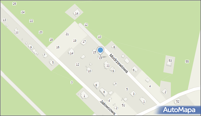Katarzynów, Modrzewiowa, 13, mapa Katarzynów
