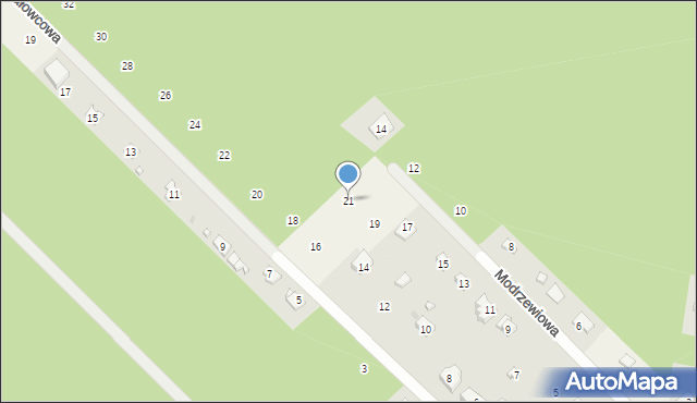 Katarzynów, Modrzewiowa, 21, mapa Katarzynów