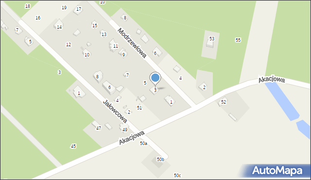 Katarzynów, Modrzewiowa, 3, mapa Katarzynów