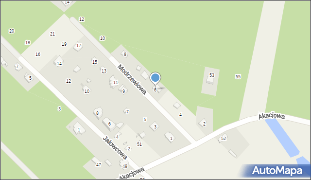 Katarzynów, Modrzewiowa, 6, mapa Katarzynów