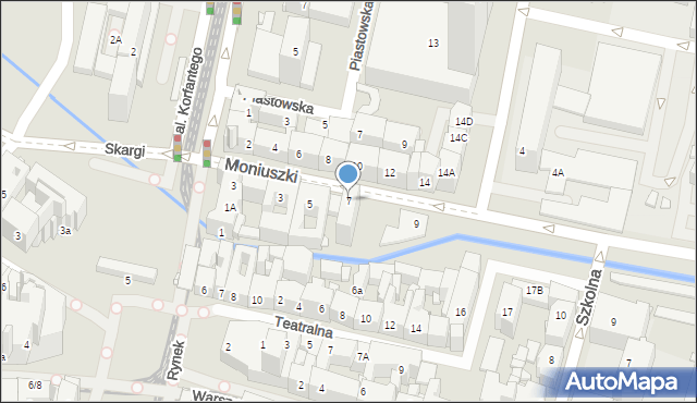 Katowice, Moniuszki Stanisława, 7, mapa Katowic