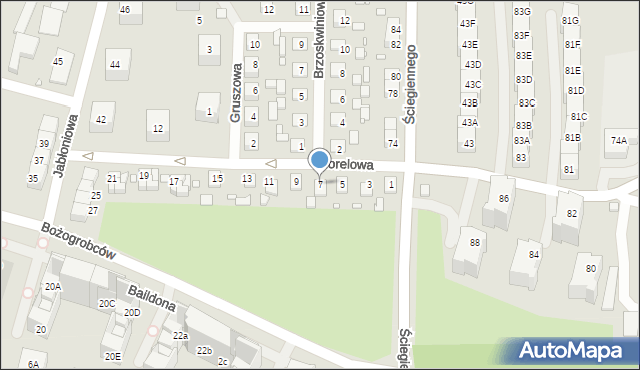 Katowice, Morelowa, 7, mapa Katowic